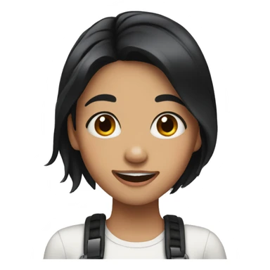 girl with black hair and braces sticker