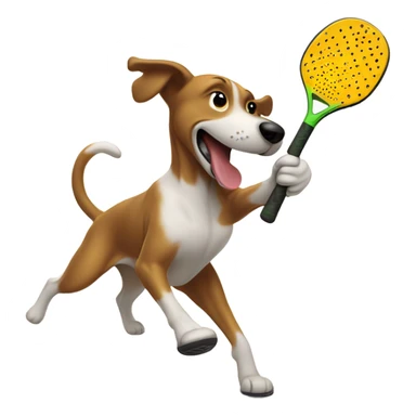 dog playing pickleball sticker