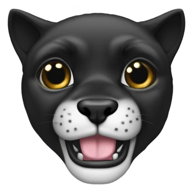Un emoji de pantera negra podría ser completamente negro con un rostro feroz o alerta. Tendría orejas puntiagudas y ojos brillantes, sin manchas visibles en el cuerpo. La expresión sería intensa y misteriosa, destacando la elegancia del animal. sticker