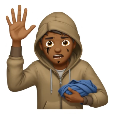 homeless guy mugging someone sticker