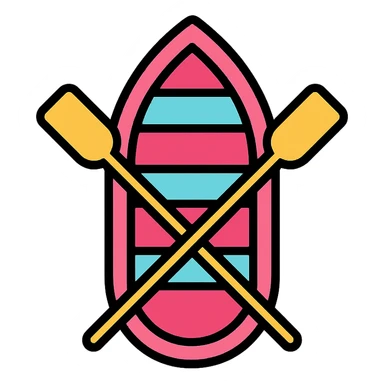 pink rowing boat sticker