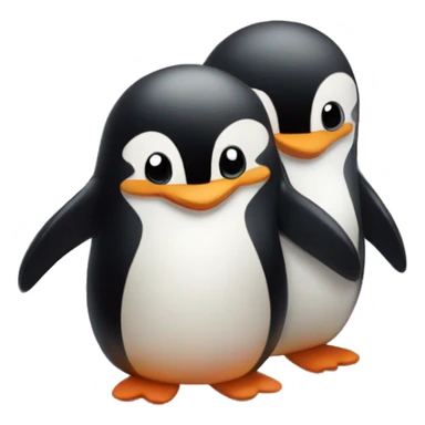 Cute penguins in love surrounded by hearts  sticker