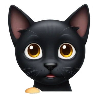 Black cat with sad puppy eyes begging for food sticker