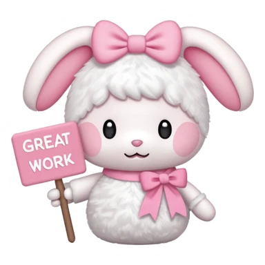 my melody with sign that says great work sticker