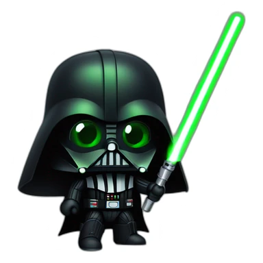 Darth vader with green laser saber sticker