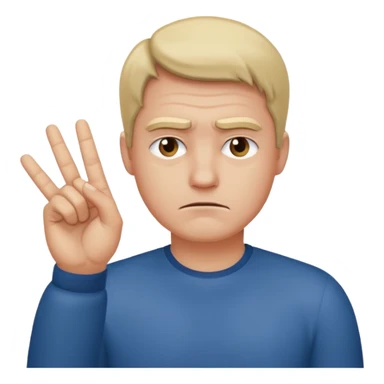 
a man making a negative gesture with his hand sticker