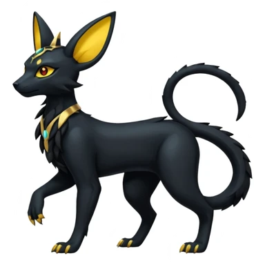 Black Dark Furry Fluffy Modern Futuristic Cyber-Umbreon-Salandit-Bastet-Anubis-fusion full body sticker