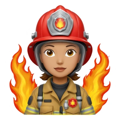 female firefighter on fire sticker