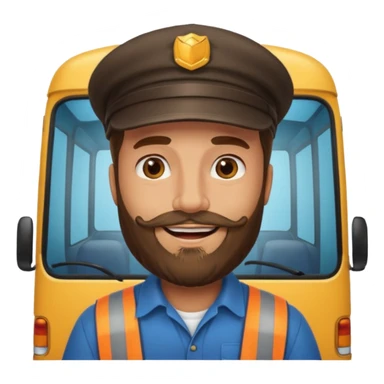 bearded minibus driver sticker