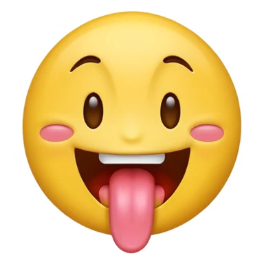 Emoji sticking its tongue out and drooling while looking up ecstatic sticker