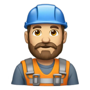 travailleur construction barbu sticker