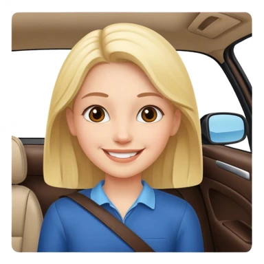 smiling girl in car interior sticker