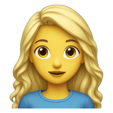 kind girl with blue and yellow heart sticker