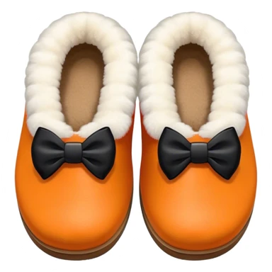 Uggs slippers with orange, white and black bows sticker