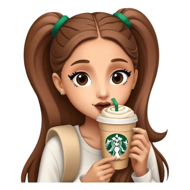 Ariana Grande eating Starbucks sticker