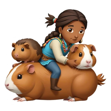 Native American riding Guinea pig  sticker