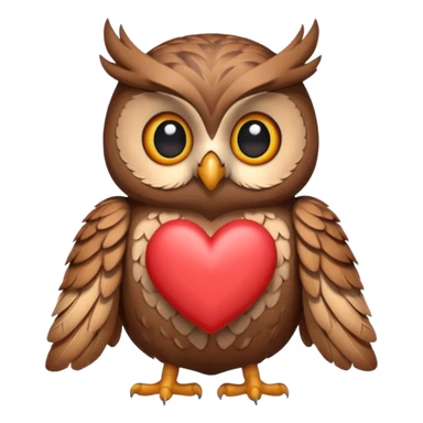 Owl holding hearts sticker