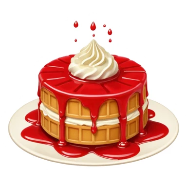 Gaufres coulis fraise sticker