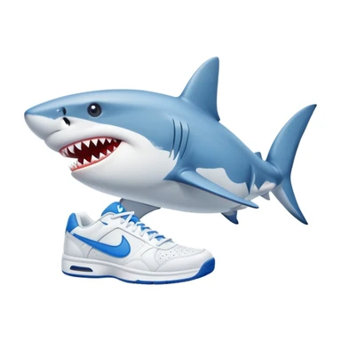 Shark whit tennis Nike blue  sticker