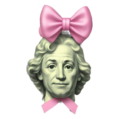 Money with pink bow sticker