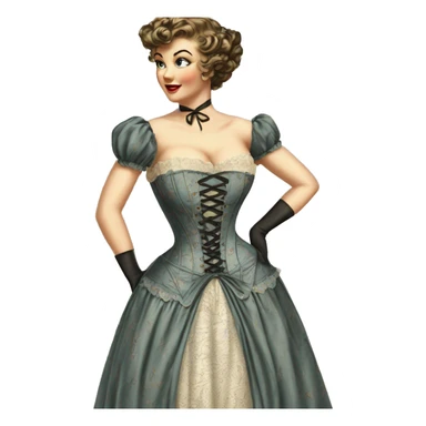 Beautiful vintage corset dress  sticker