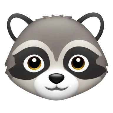 Pink raccoon, round face, round eyes, no mouth, raccoon pattern, cute, Sanrio style sticker