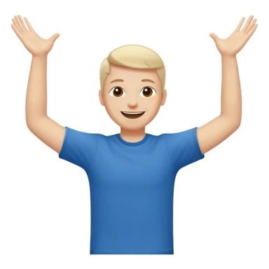 person raising both arms spread apart sticker