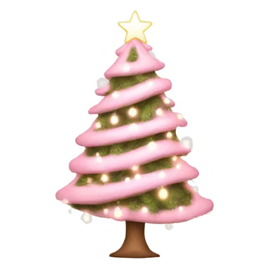 baby pink christmas tree with lights  sticker