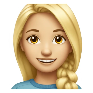 smiling blonde girl indoors with long eyelashes sticker