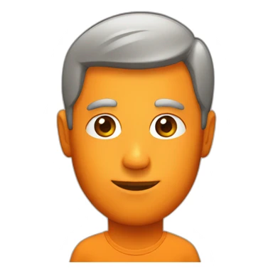 man with tangerine for head sticker