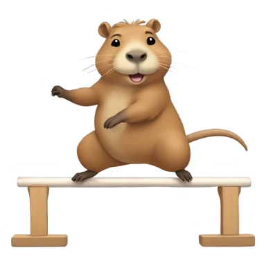 Capybara doing gymnastics  sticker