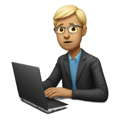 Sad teacher with a laptop  sticker