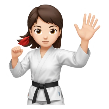 Brunette girl who practice karate sticker