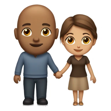 Latina light brown hair holding hands with bald brown man sticker