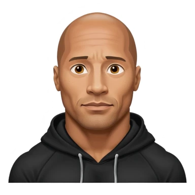 dwayne johnson with black hoodie sticker