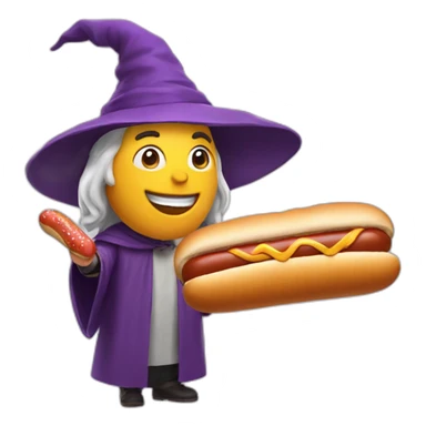 wizard with a hot dog sticker