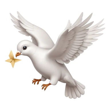 a dove flies with a letter in its paws sticker