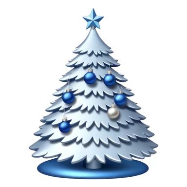 White christmas tree withe blue and silver decoration sticker