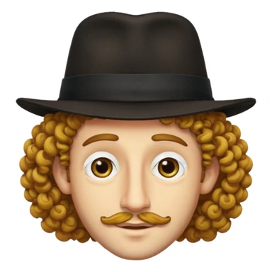 A yellow Jewish guy with the hair and nose and hat sticker