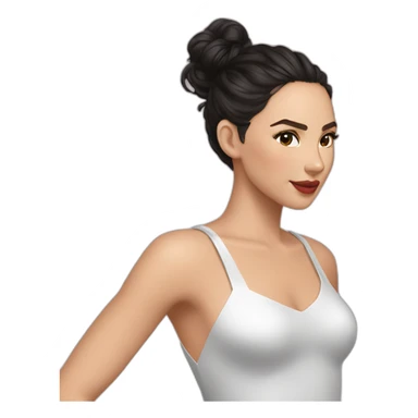 Gal Gadot cabelo liso e roupa preta sticker