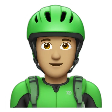 green bike helmet man sticker