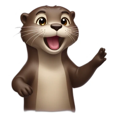 otter saying bye sticker