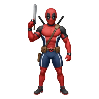 Deadpool with the New England patriots uniform sticker