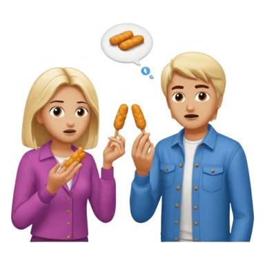 Aurore and Enzo are arguing about mozzarella sticks sticker