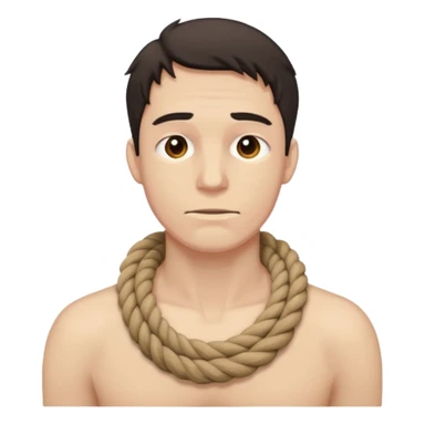 A man hung by his neck with a rope sticker