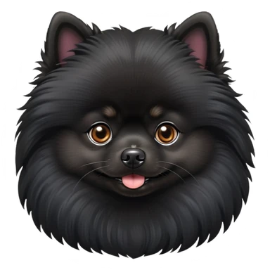 Black Pomeranian dog portrait sticker