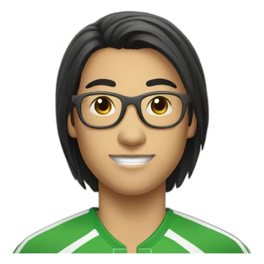 table tennis player with racket dark hair sticker