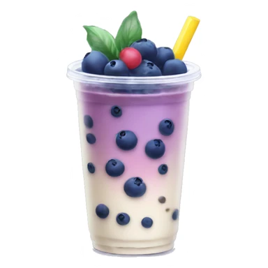 Boba tea with blueberries sticker
