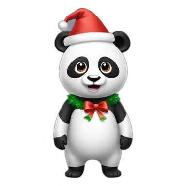 full body christmas panda in vr headset sticker