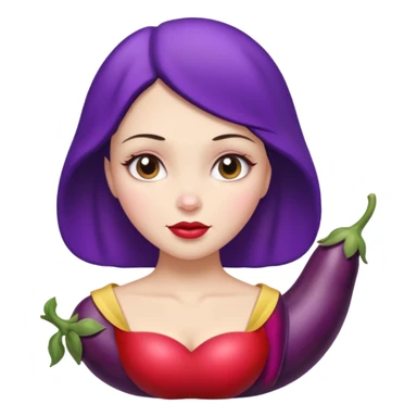 Snow white with eggplant sticker